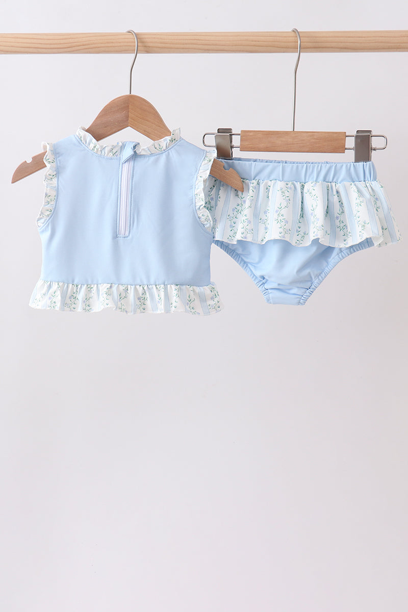 Blue character applique ruffle 2pc swimsuit - 5