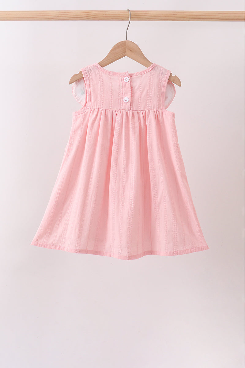 Pink Princess Embroidered Jacquard Dress - 4
