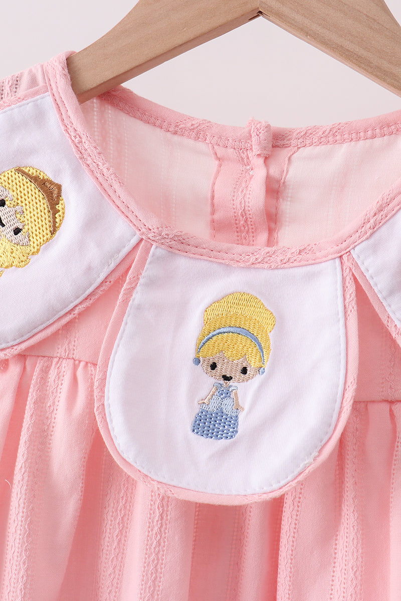 Pink Princess Embroidered Jacquard Dress - 5