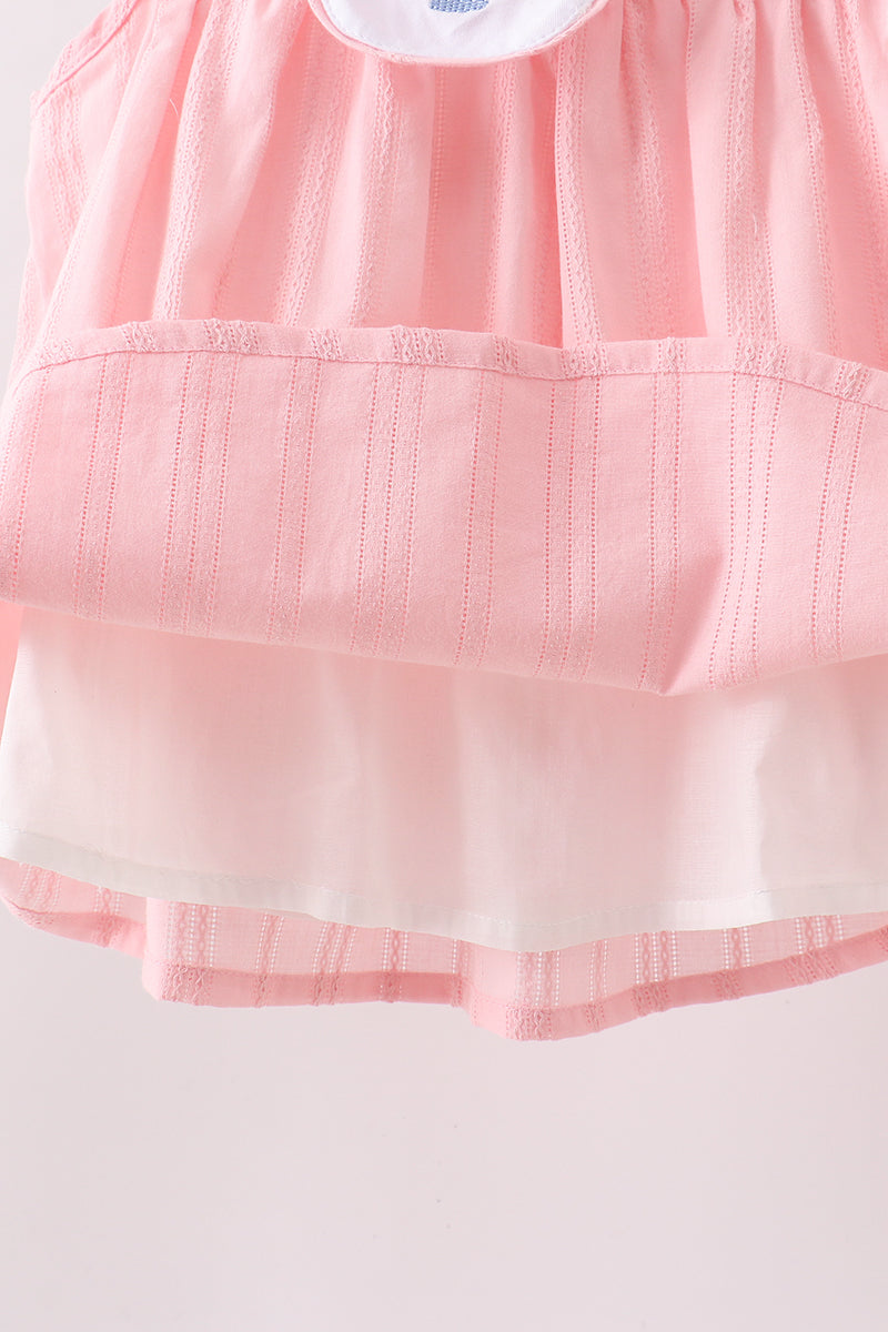 Pink Princess Embroidered Jacquard Dress - 6