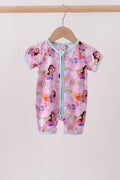 Pink Character Bamboo Romper - 1