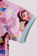 Pink Character Bamboo Romper - 2