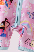 Pink Character Bamboo Romper - 3