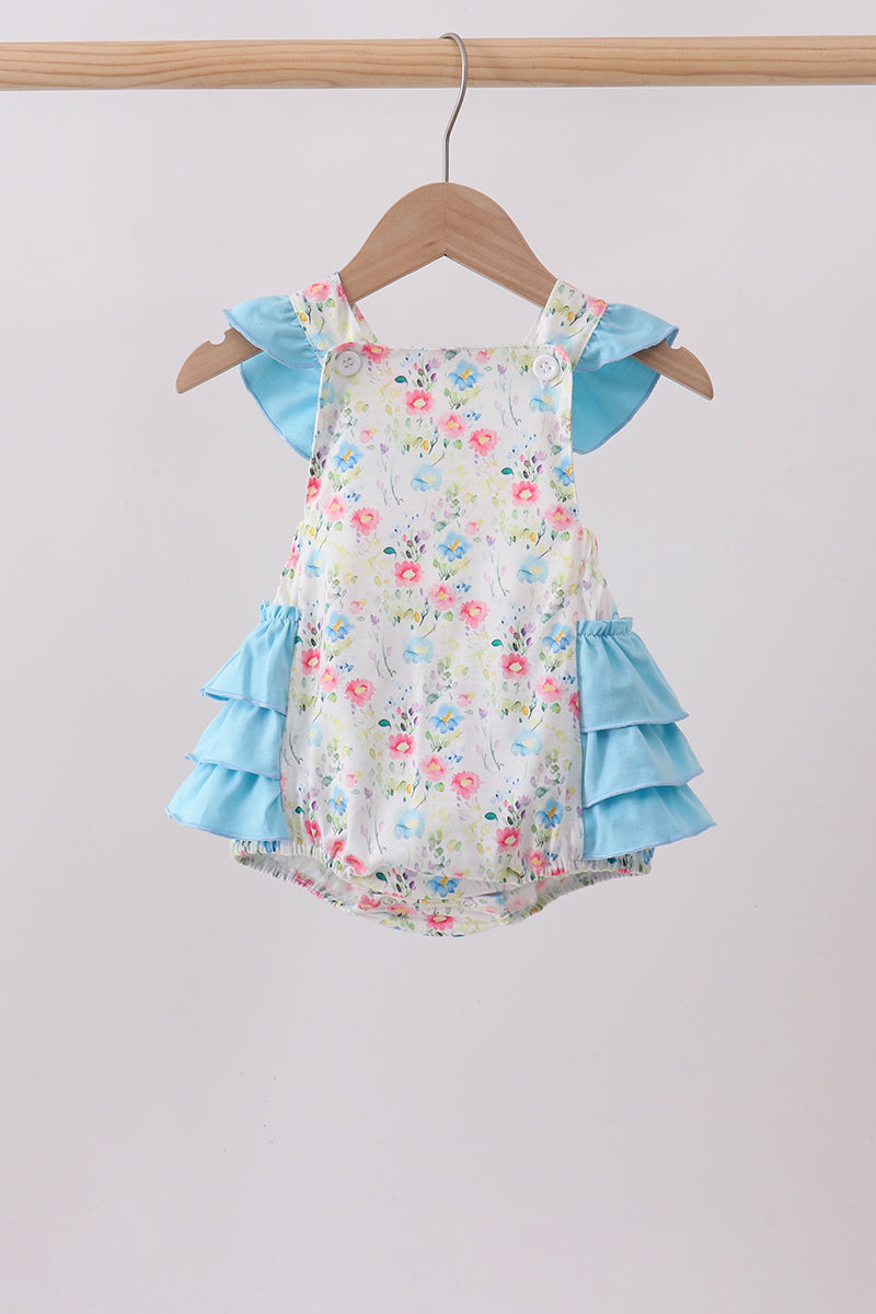 Blue Floral Ruffle Bubble - 1