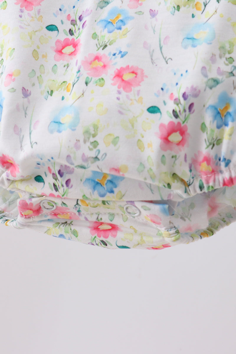 Blue Floral Ruffle Bubble - 3