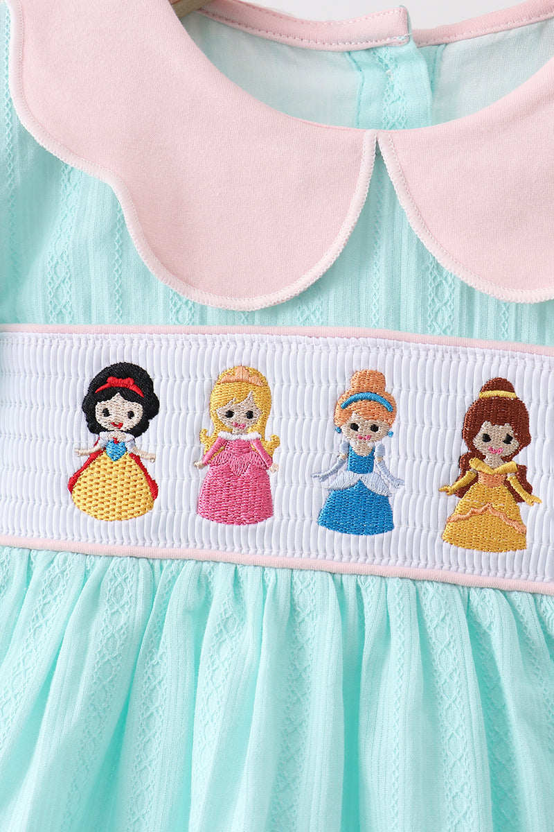 Mint Princess Smocked Jacquard Dress - 3