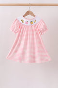 Pink Apple Bus Smocked Dress - 1