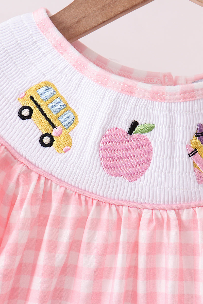 Pink Apple Bus Smocked Dress - 2