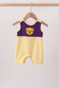 Purple LSU Tiger Applique Jon Jon - 1