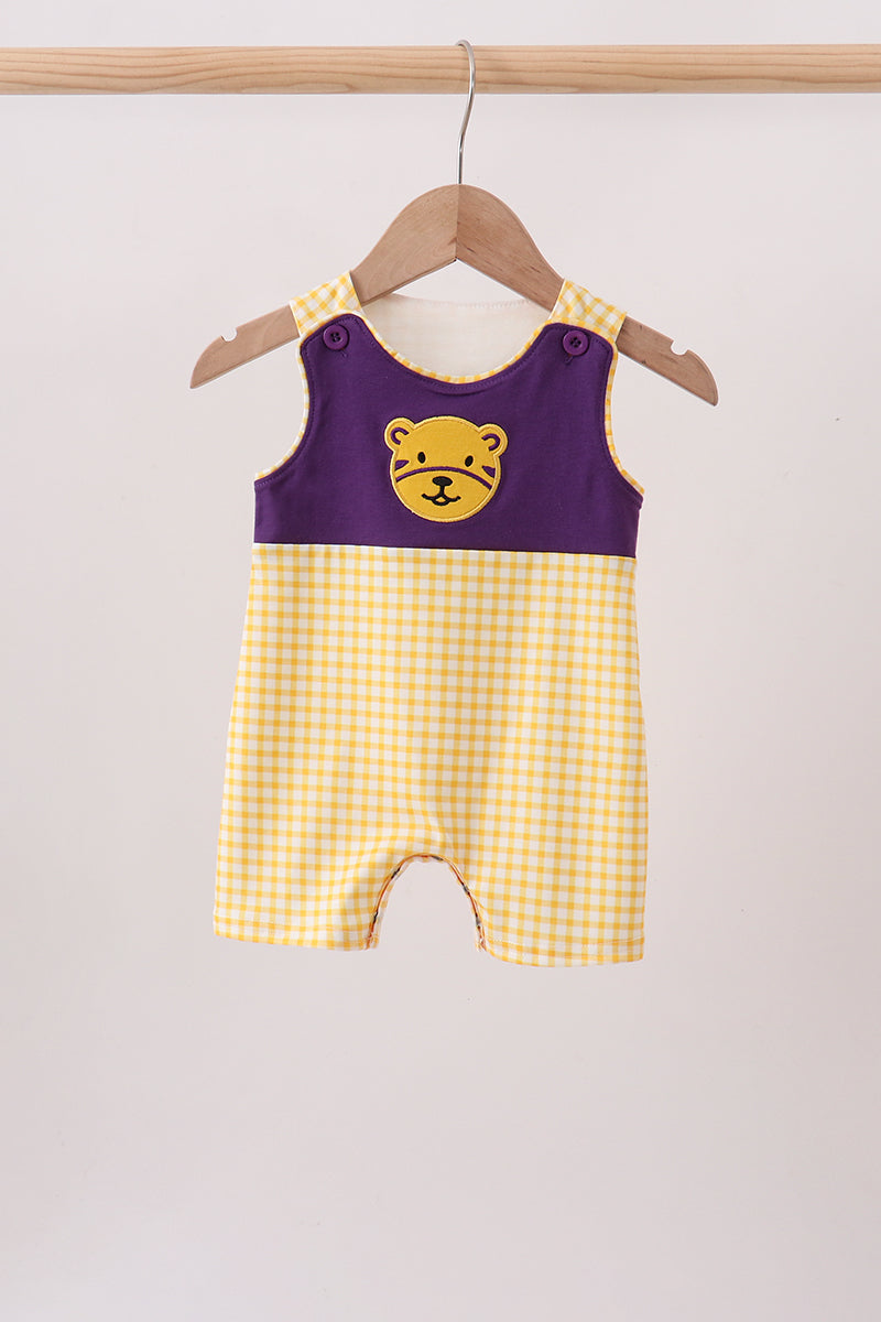 Purple LSU Tiger Applique Jon Jon - 1