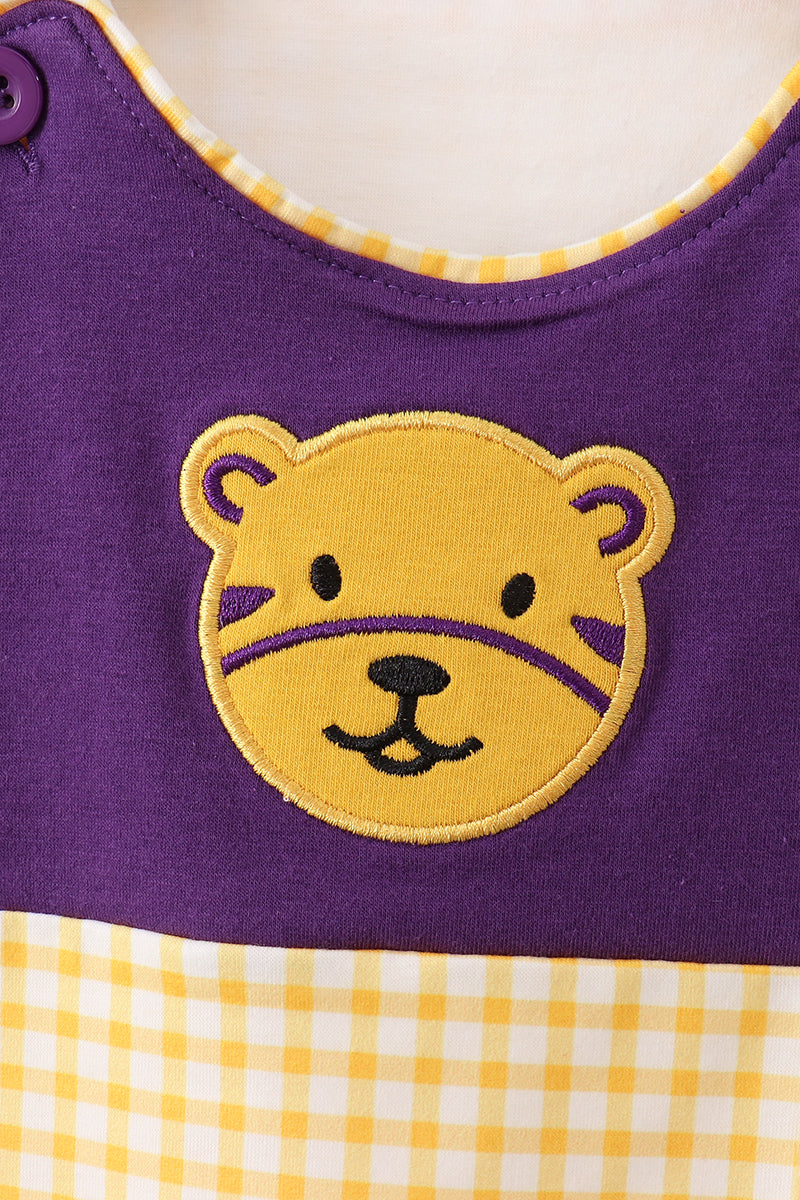 Purple LSU Tiger Applique Jon Jon - 2