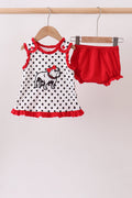 Red Georgia Bulldog Applique Ruffle Bloomer Set - 1