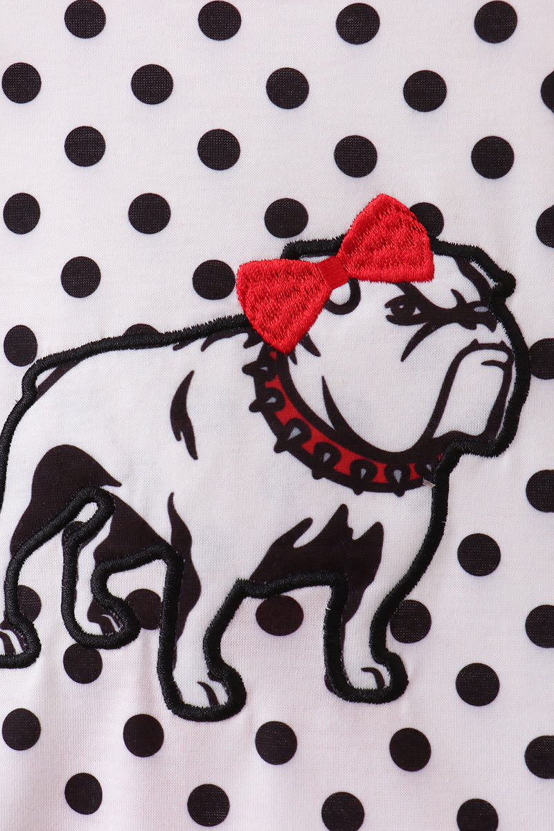 Red Georgia Bulldog Applique Ruffle Bloomer Set - 2