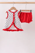 Red Georgia Bulldog Applique Ruffle Bloomer Set - 5
