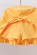 Blue bus bow embroidery ruffle skorts set - 5