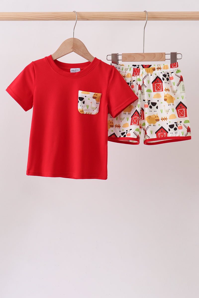 Red Farm Animal Set - 1