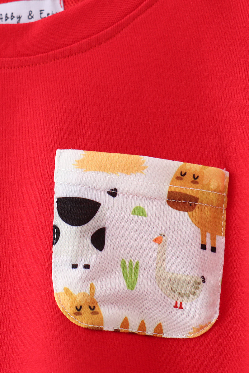 Red Farm Animal Set - 4