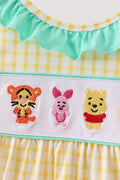 Mustard Honey Bear Embroidered Dress - 2