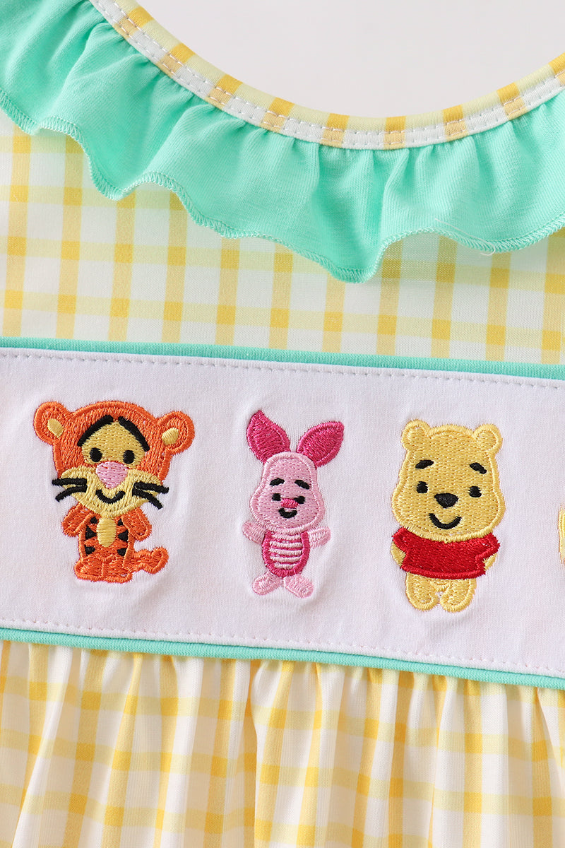 Mustard Honey Bear Embroidered Dress - 2