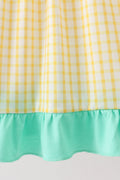 Mustard Honey Bear Embroidered Dress - 3