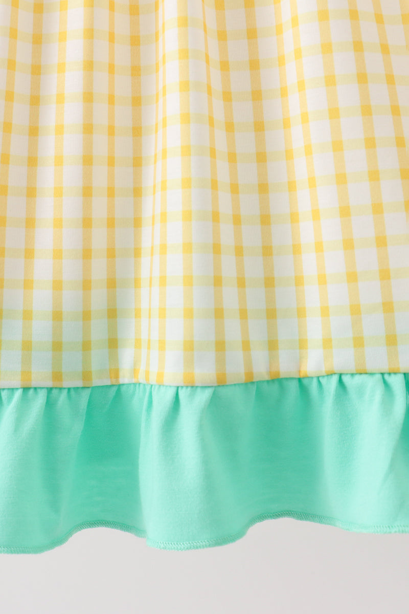 Mustard Honey Bear Embroidered Dress - 3