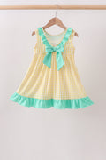 Mustard Honey Bear Embroidered Dress - 4