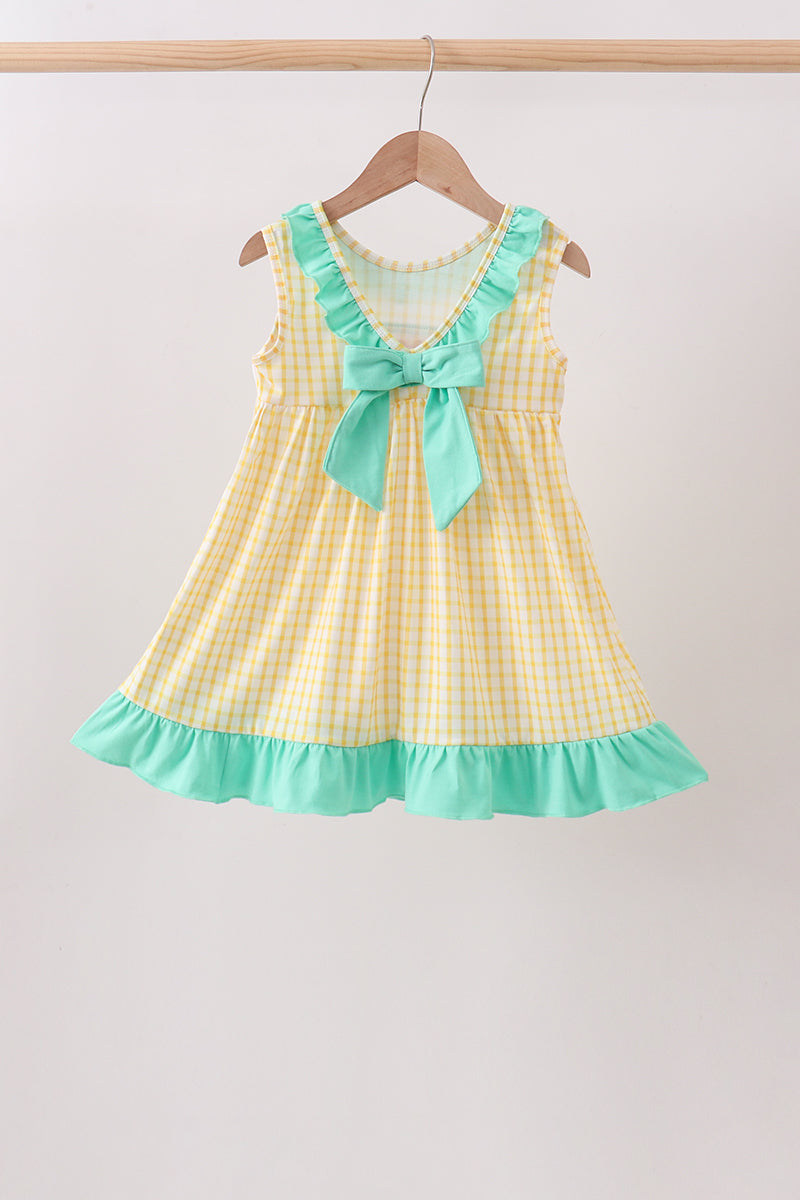 Mustard Honey Bear Embroidered Dress - 4