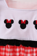 Red Character Plaid Embroidered Bloomer Set - 2