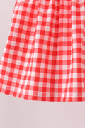 Red Character Plaid Embroidered Bloomer Set - 4