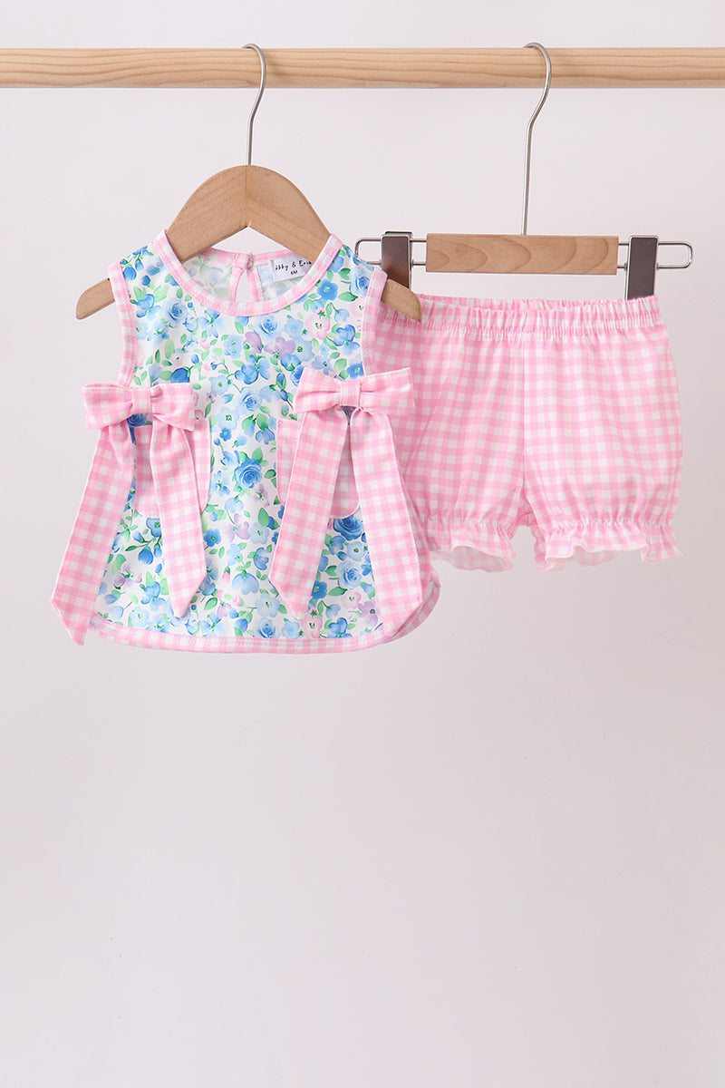 Blue Floral Bloomer Set - 1
