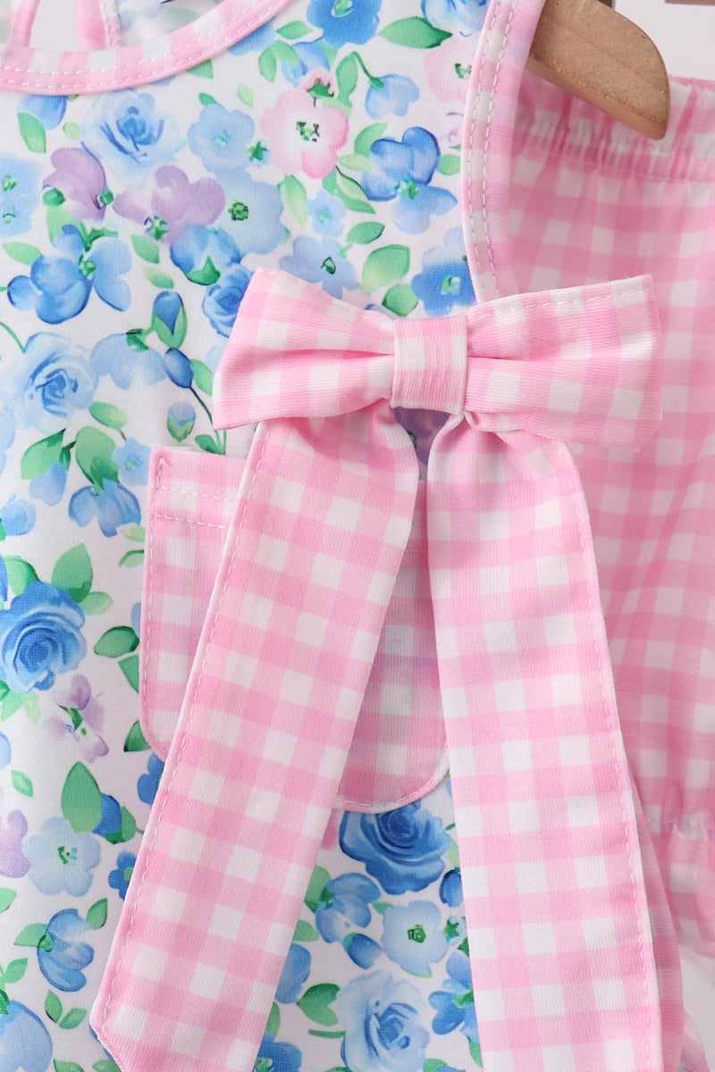 Blue Floral Bloomer Set - 2