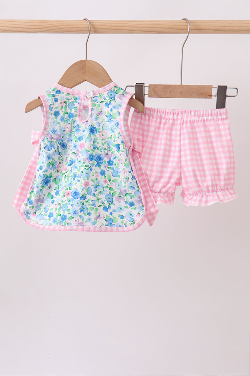 Blue Floral Bloomer Set - 5