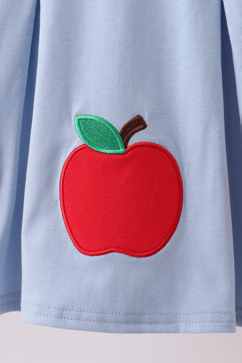 Blue Apple Appliqué Ruffle Set - 2