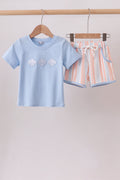Seashell Stripe Embroidered Set - 1