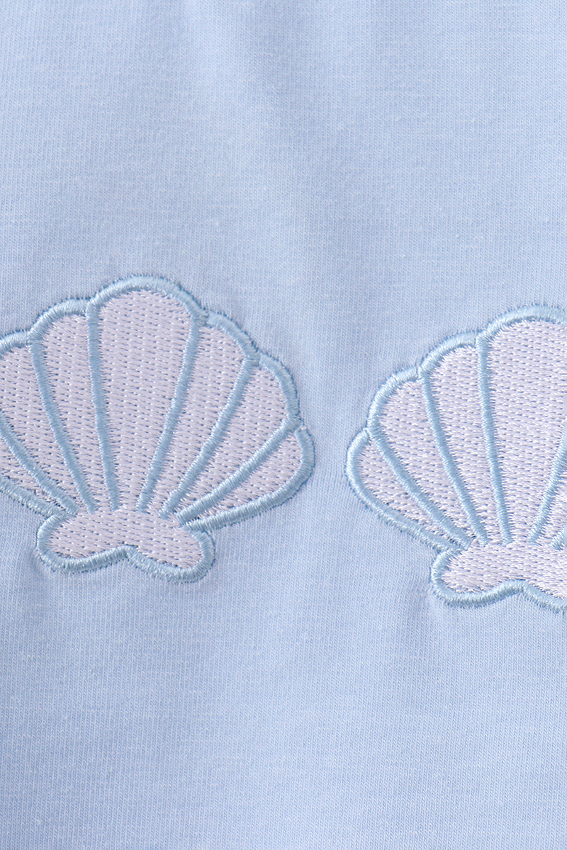 Seashell Stripe Embroidered Set - 3