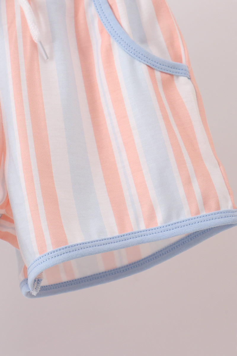 Seashell Stripe Embroidered Set - 4