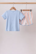 Seashell Stripe Embroidered Set - 5
