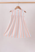 Seashell Stripe Embroidered Dress - 4