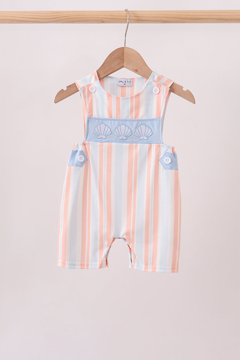 Seashell Stripe Embroidered Jon Jon - 1