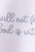Blue Faith Quote Embroidered Shorts Set - 3