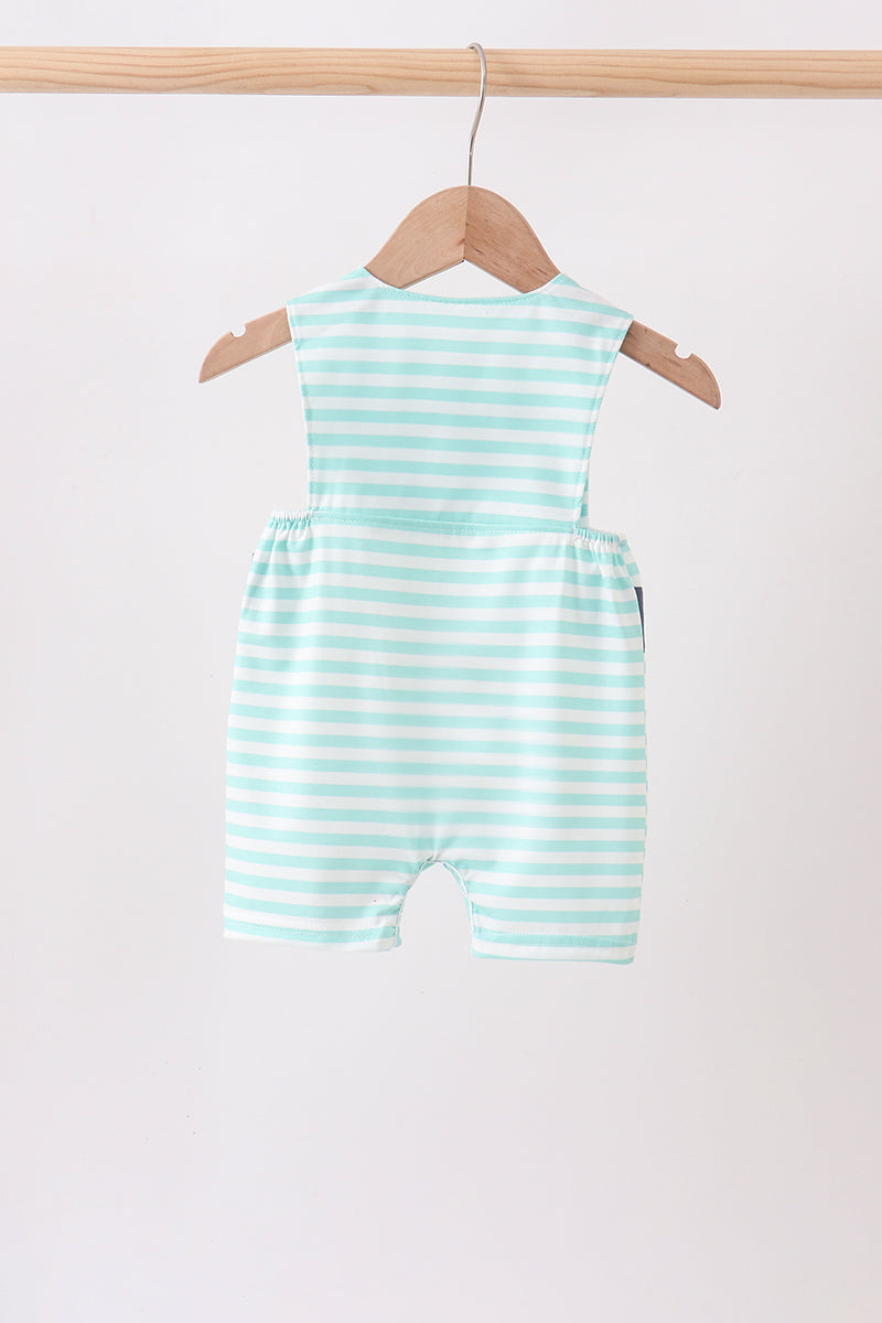 Blue stripe under the sea Embroidered Jon Jon - 4