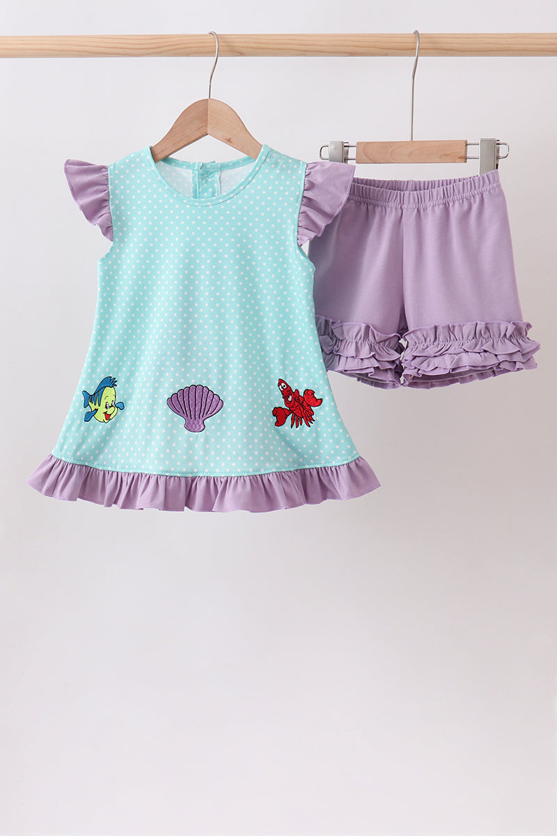 Blue under the sea Embroidered Set - 1