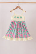 Palm Tree Embroidered Dress - 1