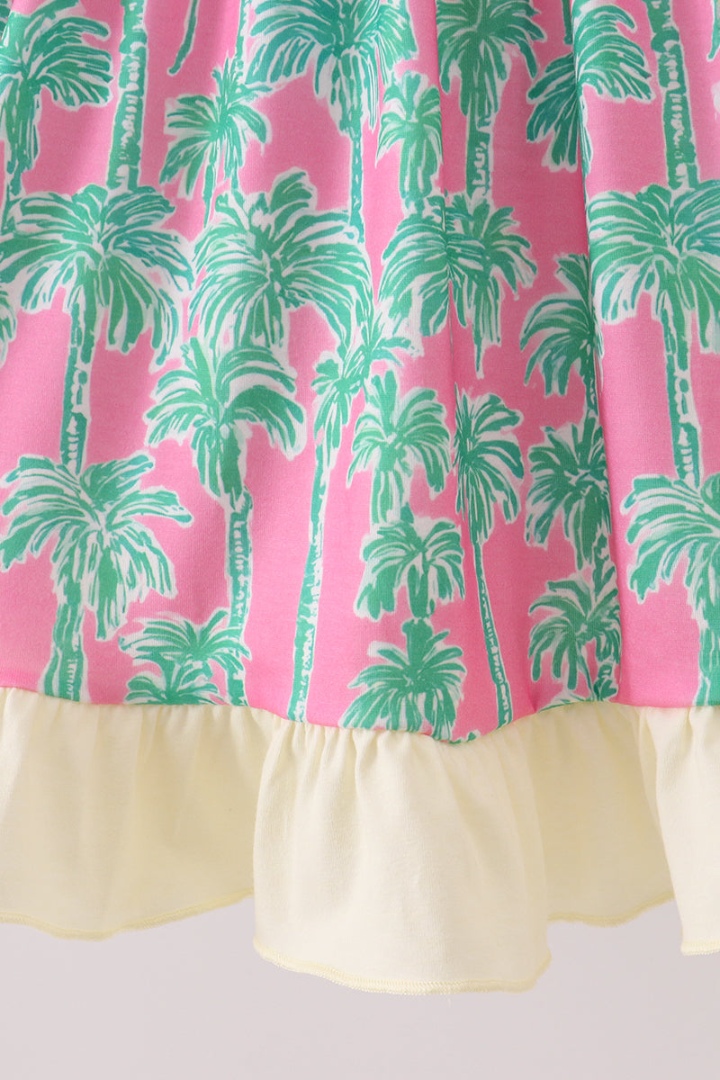 Palm Tree Embroidered Dress - 3