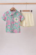 Palm Tree Embroidered Set - 1