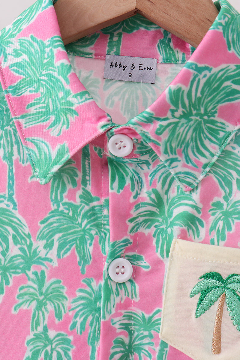 Palm Tree Embroidered Set - 2