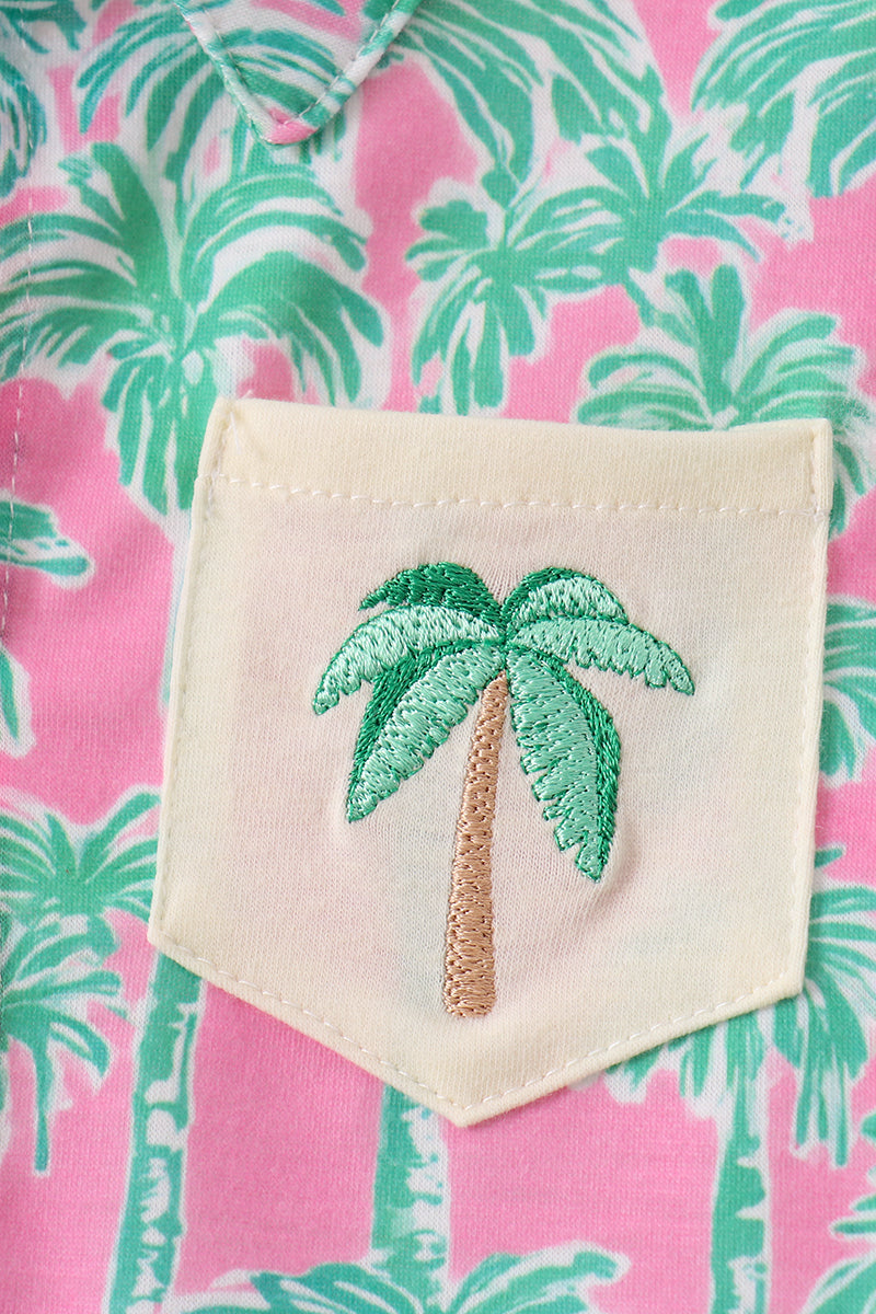 Palm Tree Embroidered Set - 3