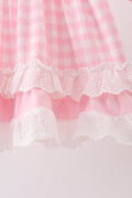 Pink Pencil ABC embroidery gingham bloomer set - 3