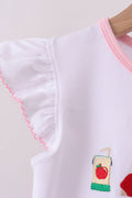 Pink Pencil ABC embroidery gingham ruffle shorts set - 4