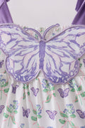 Purple Butterfly Applique Shorts Set - 2